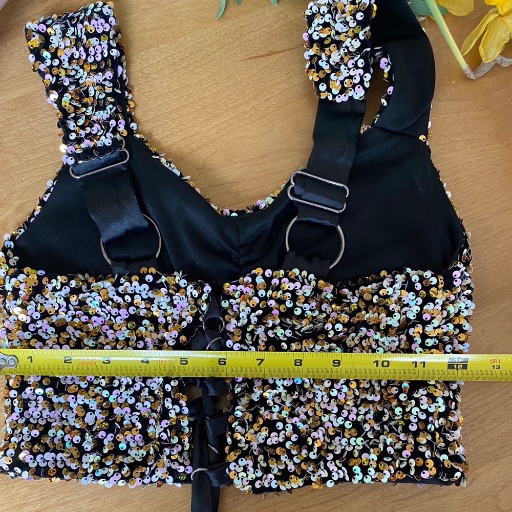 Multi Colored Sequin Crop Top - image 8